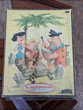 Vintage Whitman 1960's THE FLINSTONES  Cartoon Frame Tray Puzzle Hanna-Barbera